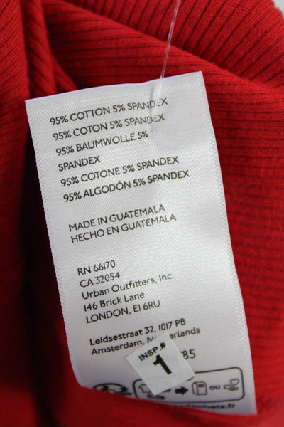 We The Free Womens Ribbed Sleeveless Pullover Tank Top Red Cotton Size Small