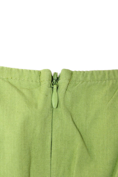 Sage Womens Round Neck Sleeveless Zip Up Straight Leg Jumpsuit Green Size M