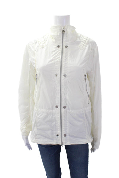 RLX Ralph Lauren Womens Full Zip Mock Neck Windbreaker Jacket White Size XS