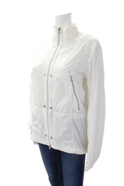 RLX Ralph Lauren Womens Full Zip Mock Neck Windbreaker Jacket White Size XS