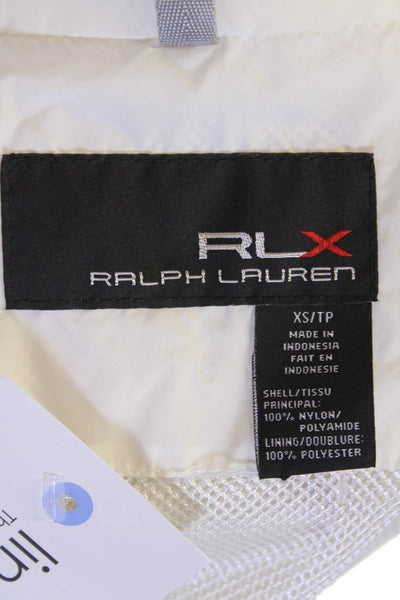 RLX Ralph Lauren Womens Full Zip Mock Neck Windbreaker Jacket White Size XS