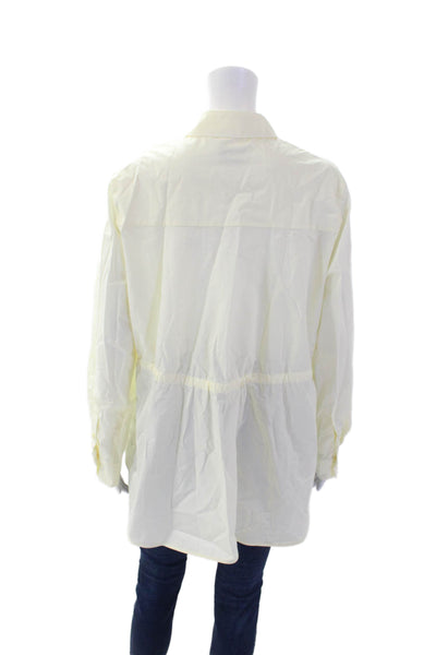 COS Womens Cotton Collared Long Sleeve Button Up Blouse Yellow Size 4