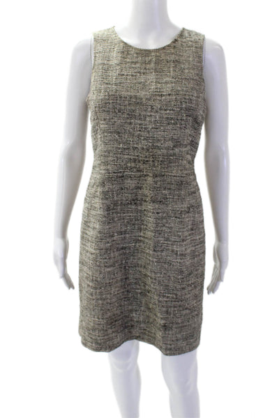 Theory Womens Cotton Sleeveless Solid Sheath Dress Beige Size 4