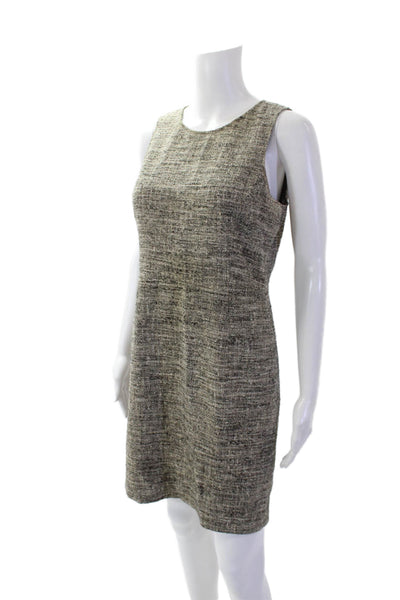 Theory Womens Cotton Sleeveless Solid Sheath Dress Beige Size 4