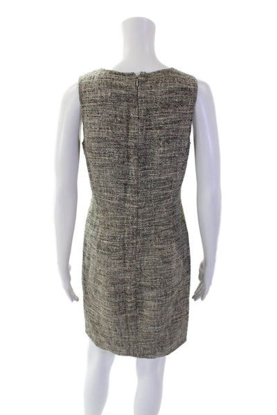 Theory Womens Cotton Sleeveless Solid Sheath Dress Beige Size 4