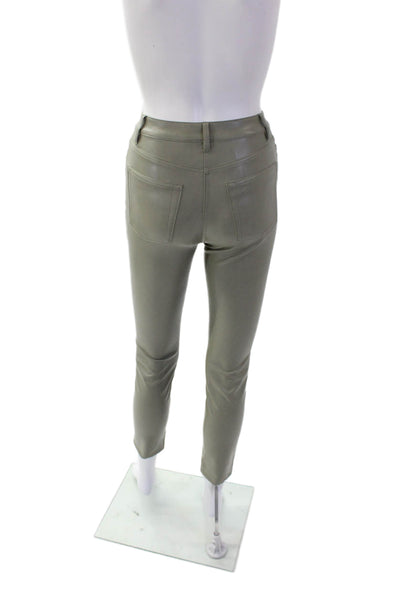 Wilfred Womens Faux Leather Pocketed Skinny Leg Pants Sage Green Size 00