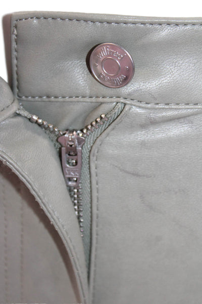 Wilfred Womens Faux Leather Pocketed Skinny Leg Pants Sage Green Size 00