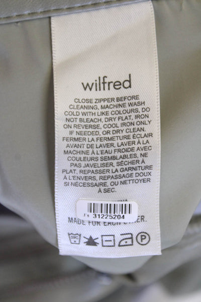 Wilfred Womens Faux Leather Pocketed Skinny Leg Pants Sage Green Size 00