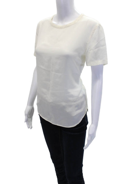Equipment Femme Womens Silk Short Sleeves Blouse White Size Extra Small