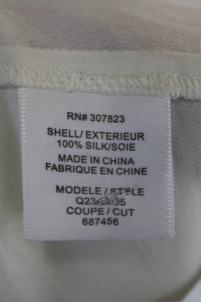 Equipment Femme Womens Silk Short Sleeves Blouse White Size Extra Small