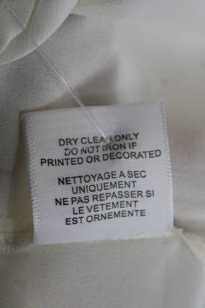 Equipment Femme Womens Silk Short Sleeves Blouse White Size Extra Small