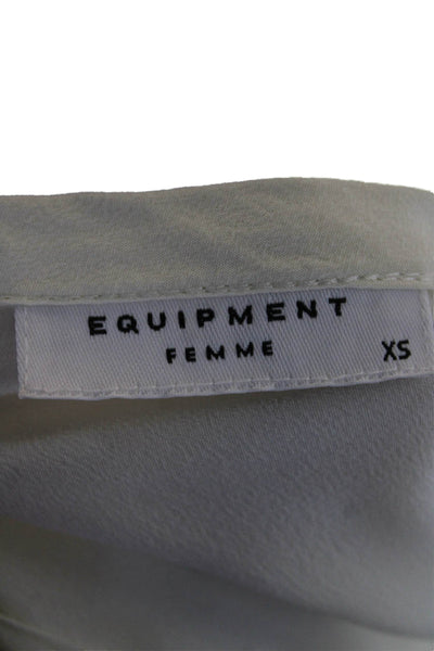 Equipment Femme Womens Silk Short Sleeves Blouse White Size Extra Small