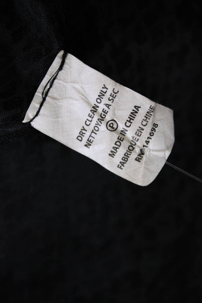 Ramy Brook Womens Snakeskin Print Lace Up Front Blouse Black Size Medium
