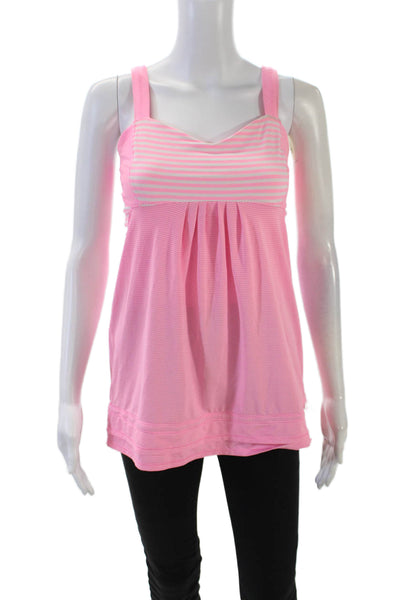 Lululemon Women's Scoop Neck Cut-Out Sleeveless Active Lounge Top Pink Size 8