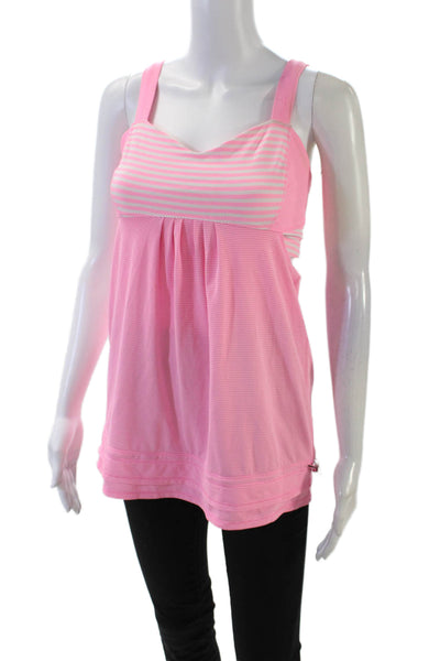 Lululemon Women's Scoop Neck Cut-Out Sleeveless Active Lounge Top Pink Size 8