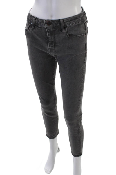 Parker Smith Womens Zip Button Skinny Leg Jeans Charcoal Size EUR 27