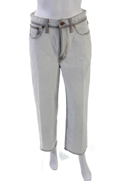 Madewell Womens Cotton Zip Button Lined Wide Leg Denim Jeans Blue Size EUR 28