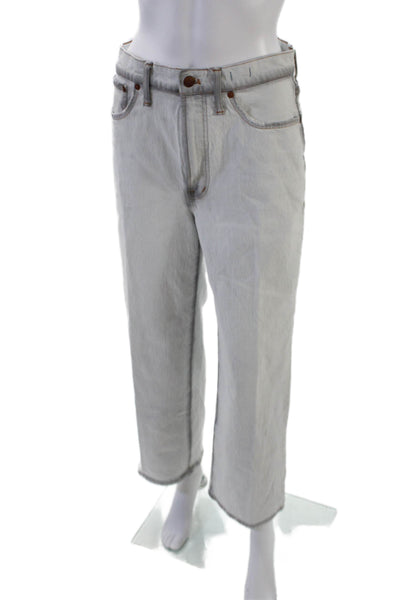 Madewell Womens Cotton Zip Button Lined Wide Leg Denim Jeans Blue Size EUR 28