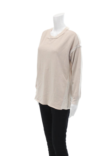 Stateside Women's Long Sleeves Round Neck Pullover Sweatshirt Blush Size M