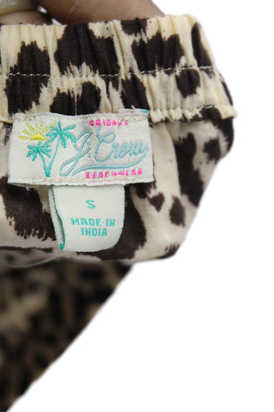 J Crew Womens Elastic Waistband Leopard Printed Maxi Skirt Brown Size Small