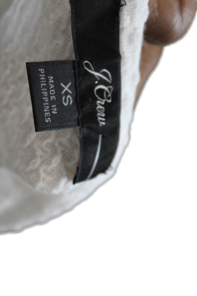 J Crew Womens Sleeveless Crew Neck Knit Ruffled Top White Size Extra Small