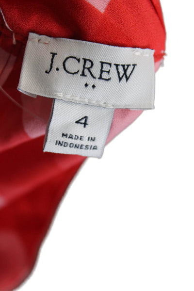 J Crew Womens Sleeveless High Neck Gingham Blouse Top Red Size 4