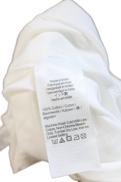 J Crew Womens Short Sleeve Scoop Neck Open Back Top White Cotton Size Medium