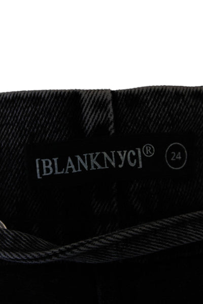 Blank NYC Womens High Rise Belt Cuff Mini Denim Shorts Faded Black Size 24