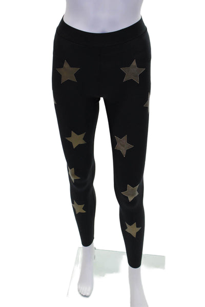 Ultracor Womens Star Print High Rise Pull On Pants Leggings Black Size XS