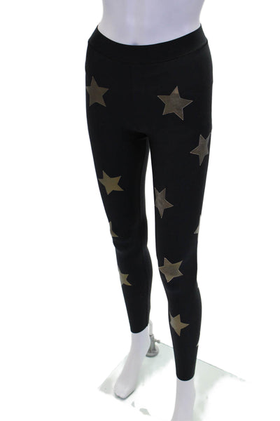 Ultracor Womens Star Print High Rise Pull On Pants Leggings Black Size XS