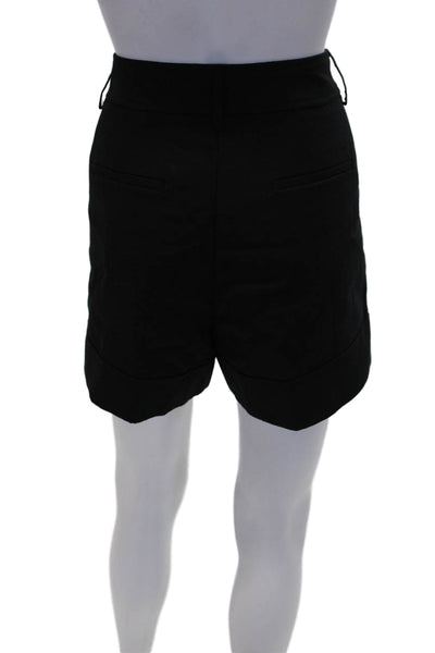J Crew Womens Linen Pleated Cuffed Hem Casual Shorts Black Size 8