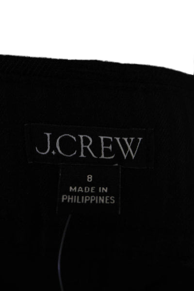 J Crew Womens Linen Pleated Cuffed Hem Casual Shorts Black Size 8