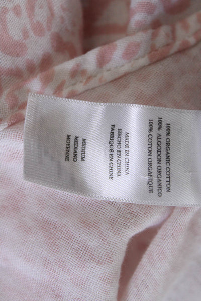 Rails Womens Cotton Leopard Print Long Sleeve Button Down Shirt Pink Size M