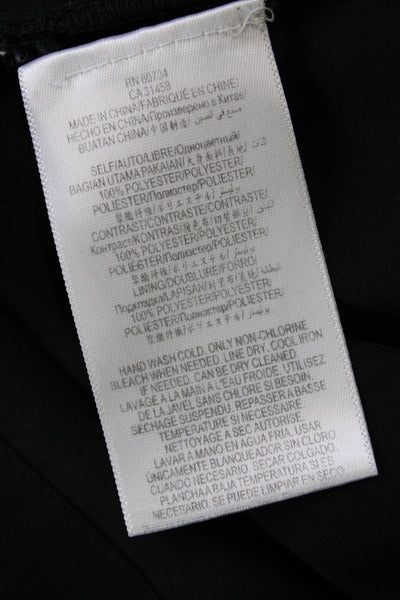 BCBGMAXAZRIA Womens Short Sleeve V Neck Mini Shift Dress Black White Size XS/S