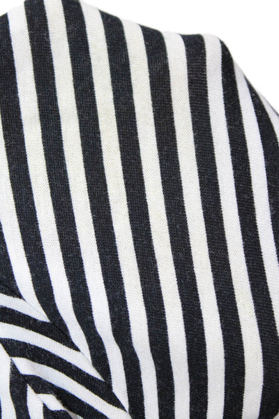 Joseph Ribkoff Womens Striped Paneled Elastic Waisted A-Line Skirt Black Size 6