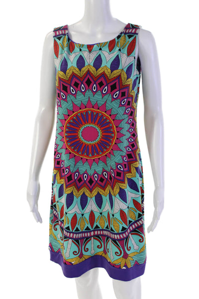Nicole by Nicole Miller Womens Sleeveless Boat Neck Dress Multicolor Size S
