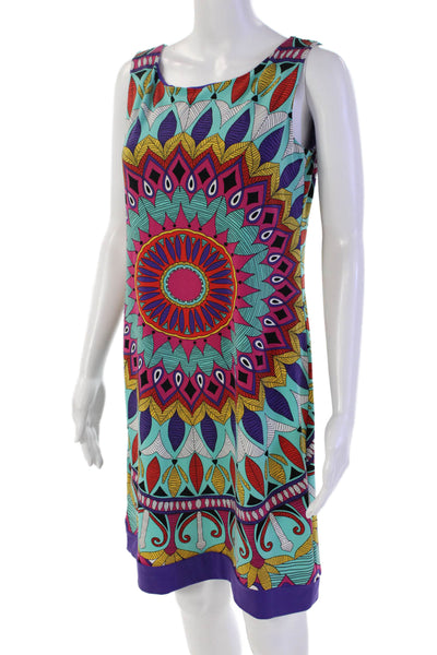 Nicole by Nicole Miller Womens Sleeveless Boat Neck Dress Multicolor Size S