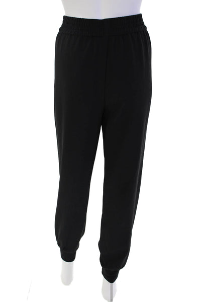 Joie Womens Elastic Waistband Straight Leg Crepe Jogger Pants Black Size Large