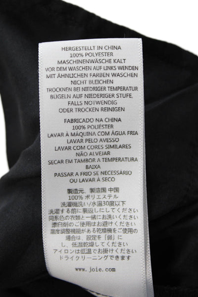 Joie Womens Elastic Waistband Straight Leg Crepe Jogger Pants Black Size Large