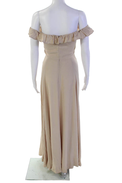 Anne Willi Womens Cotton Linen Pockets Knee Length Unlined Skirt Cream Size 0