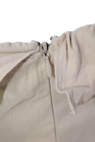 Anne Willi Womens Cotton Linen Pockets Knee Length Unlined Skirt Cream Size 0