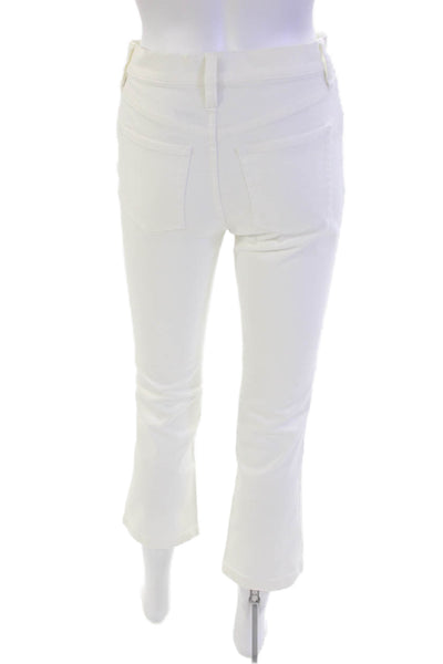 J Crew Womens Cotton High Rise Solid Bootcut Jeans White Size 25