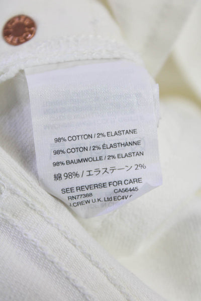 J Crew Womens Cotton High Rise Solid Bootcut Jeans White Size 25