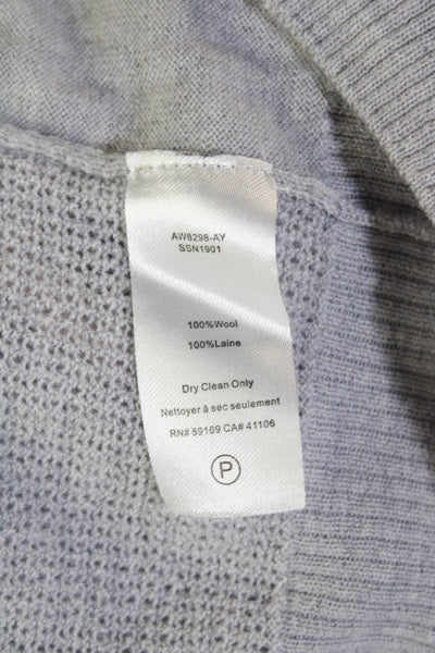 ATM Womens Wool V-Neck Long Sleeve Button Cardigan Sweater Gray Size S