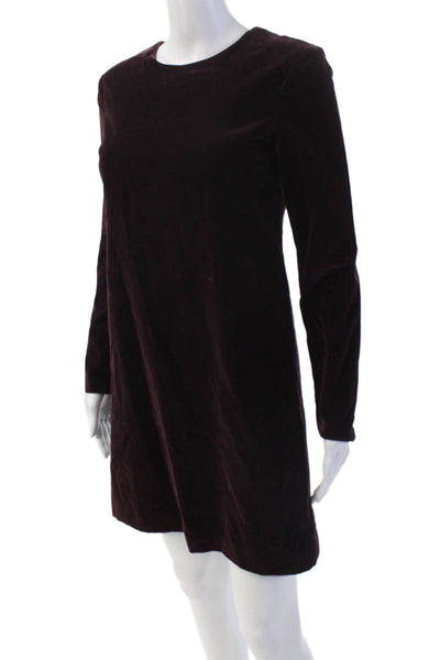 Theory Womens Long Sleeve Knee Length Zippered Sheath Dress Red Size 0
