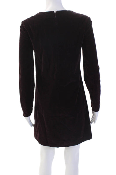 Theory Womens Long Sleeve Knee Length Zippered Sheath Dress Red Size 0