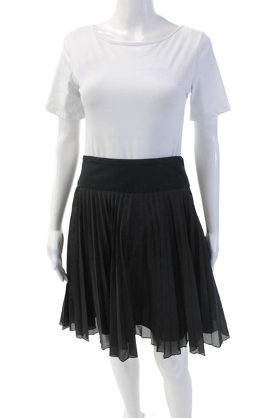 Reiss Womens Stretch Zippered Pleated Casual Pull-On Mini Skirt Black Size 4