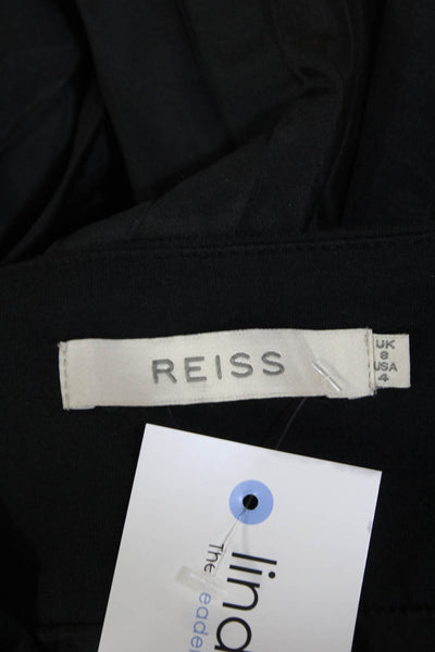 Reiss Womens Stretch Zippered Pleated Casual Pull-On Mini Skirt Black Size 4