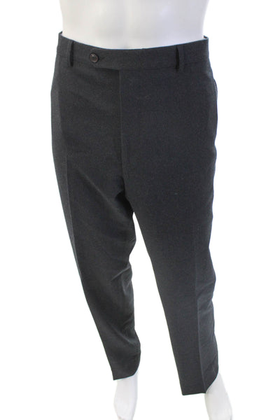 Maurizio Baldassari Mens Pleated Zip Lined Wide Leg Dress Pants Black Size EUR 5