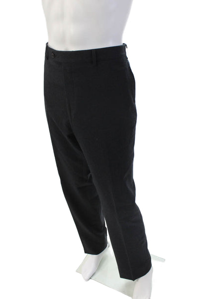 Maurizio Baldassari Mens Pleated Zip Lined Wide Leg Dress Pants Black Size EUR 5